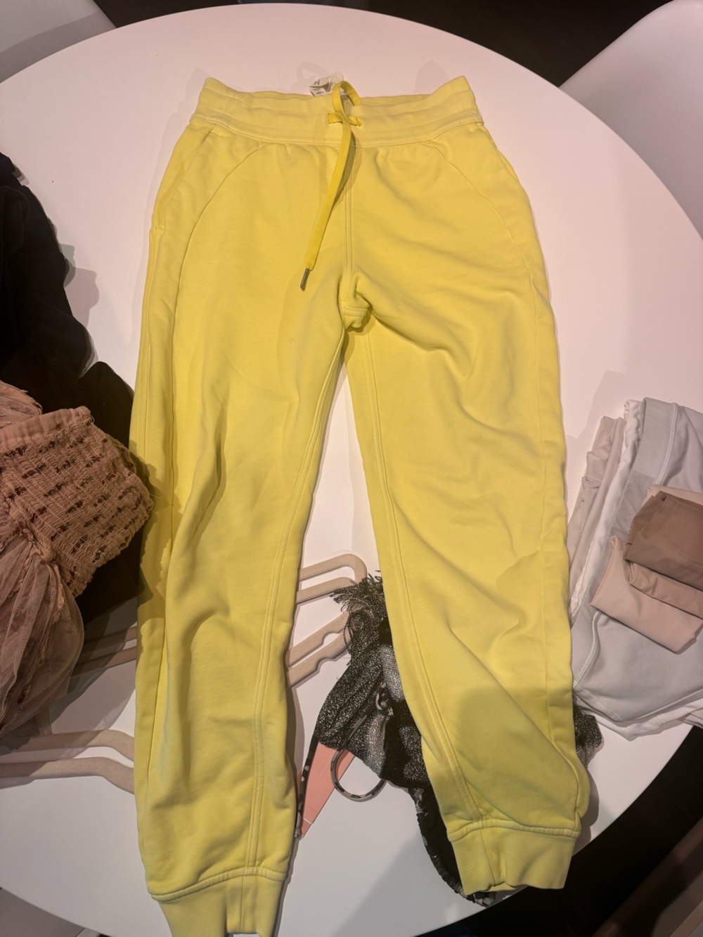 lululemon athletica Lemon Yellow Drawstring Joggers